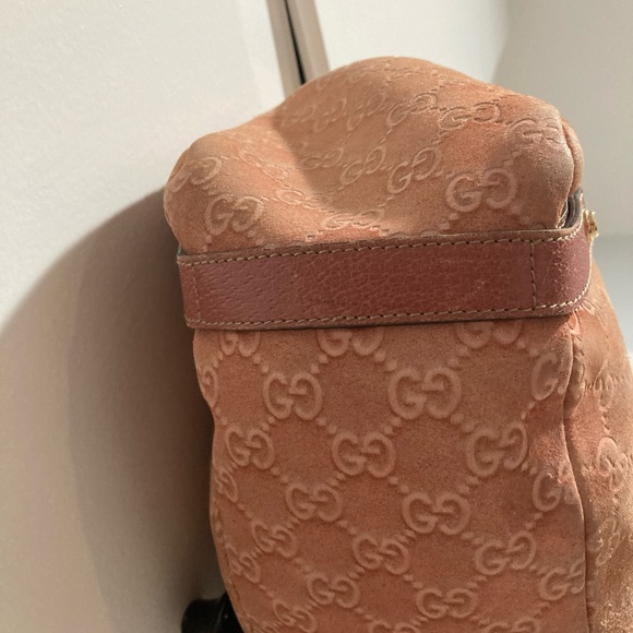 Authentic GUCCI Abbey Shoulder Tote Bag GG Suede Leather - Picture 11 of 17